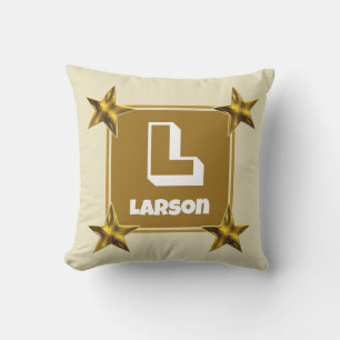 Coussin Cadeau de famille avec initiale de monogramme étoi