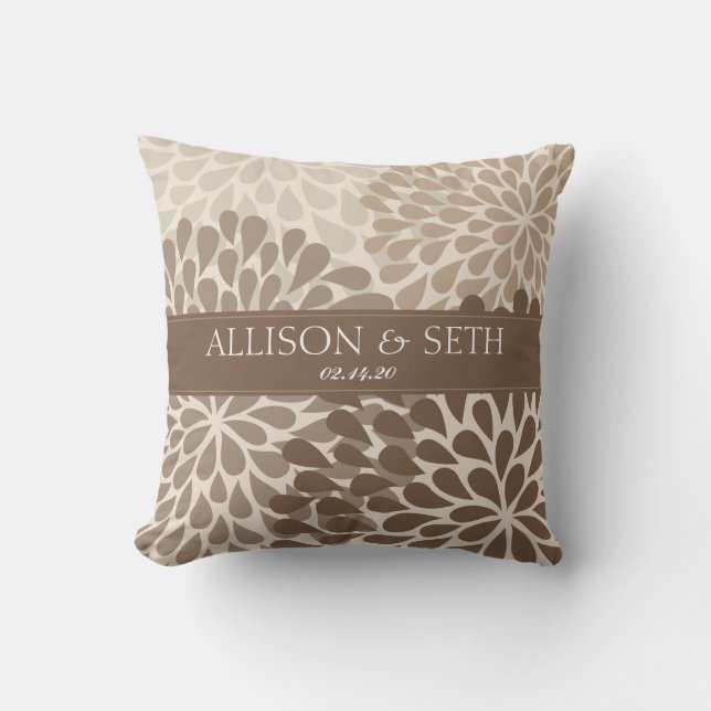 Coussin Cadeau de Fête de Mariage Chrysanthème (Sourcils d (Recto)