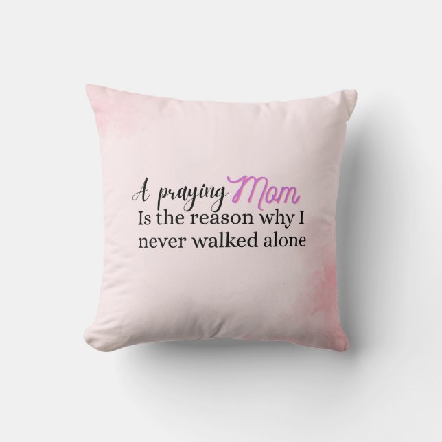 Coussin Cadeau de fête des mères chrétienne citation maman (Recto)