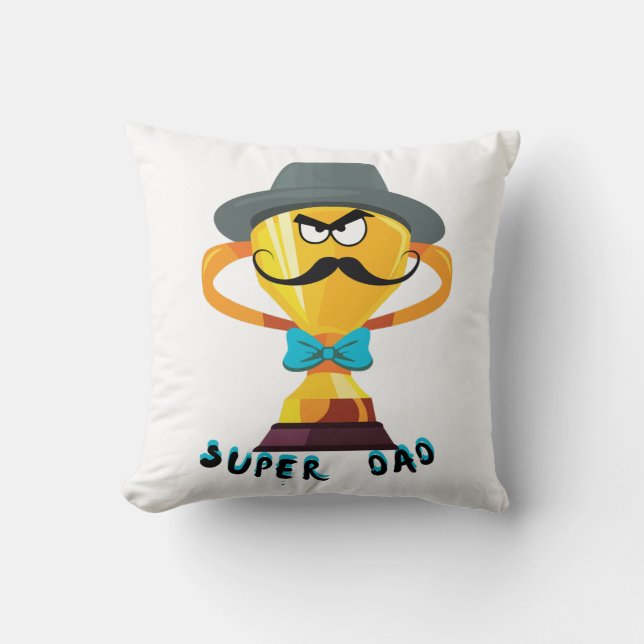 Coussin Cadeau de fête des pères Super Papa (Recto)