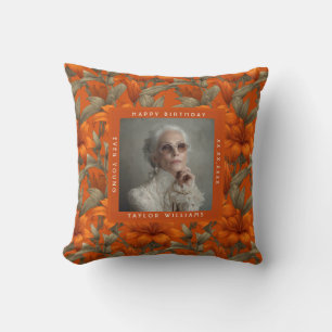 Coussin Cadeau de fête personnalisé sur le thème des lys