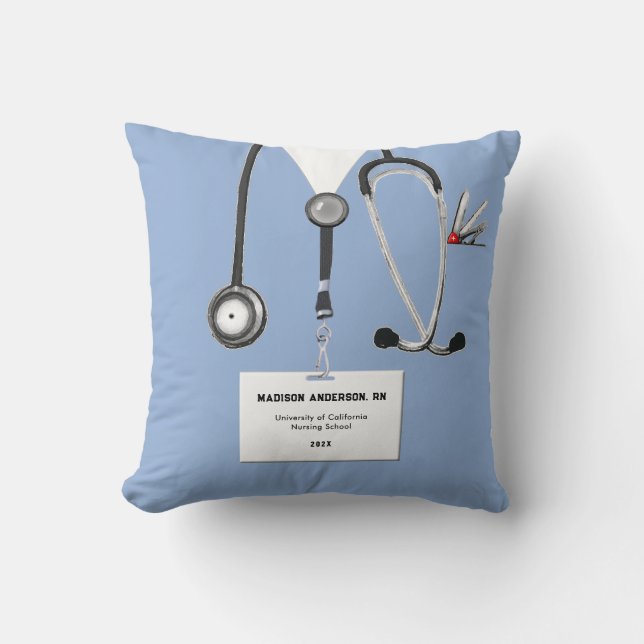 Coussin Cadeau de fin d'études d'infirmière (Recto)