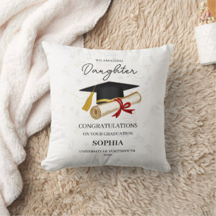 Coussin Cadeau de fin d'études personnalisé pour fille ave