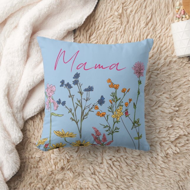 Coussin Cadeau de fleurs sauvages maman (Couverture)