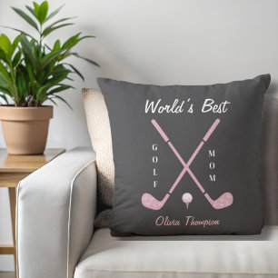 Coussin Cadeau de golf pour maman personnalisé avec des ar