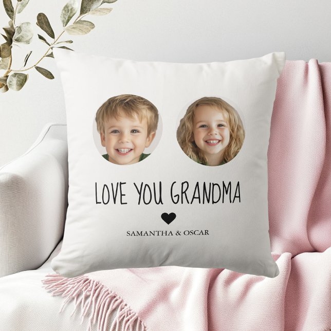 Coussin Cadeau de grand-mère personnalisé | Visage de gran (Créateur téléchargé)
