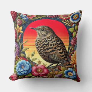 Coussin Cadeau de jardin floral pour oiseaux sauvages pour