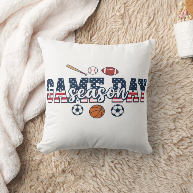 Coussin Cadeau de jour de match de saison patriotique pour (Couverture)