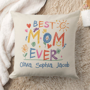 Coussin Cadeau de la Fête des Mères, personnalisé Meilleur