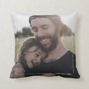 Coussin Cadeau de la fête des pères photo minimaliste Je t