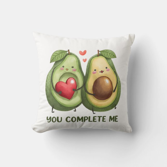 Coussin Cadeau de la Saint-Valentin Avocat Tu Me Complètes (Recto)