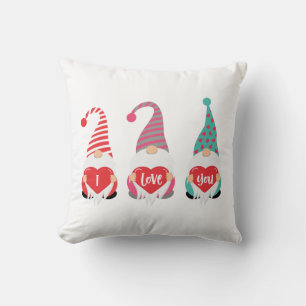 Coussin Cadeau de la Saint-Valentin Gnomes Je t'aime 