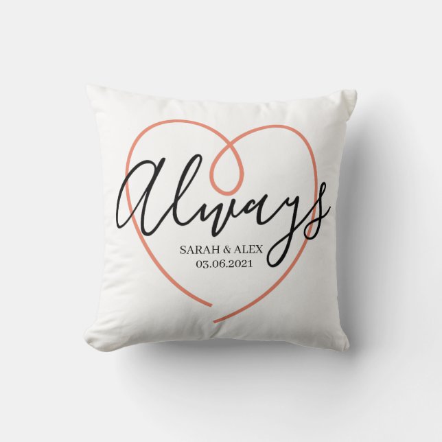 Coussin Cadeau de la Saint-Valentin Toujours Amour, (Recto)