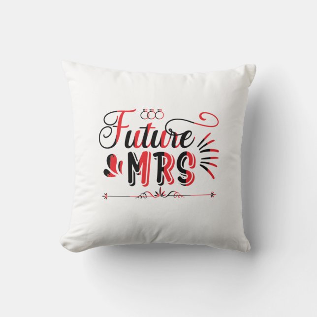 Coussin Cadeau de Mariage Future Mme (Recto)