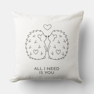 Coussin Cadeau de mariage – Ligne de couple d'animaux bébé