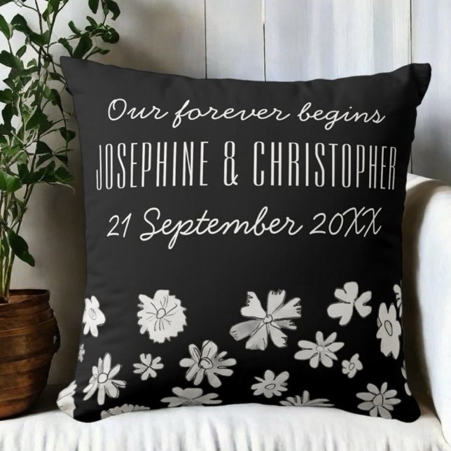Coussin Cadeau de mariage personnalisable en souvenir pour (Créateur téléchargé)
