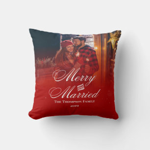 Coussin Cadeau de mariage personnalisé avec nom et date Ph