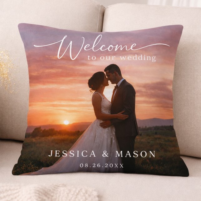 Coussin Cadeau de mariage pour coucher de soleil romantiqu (Créateur téléchargé)