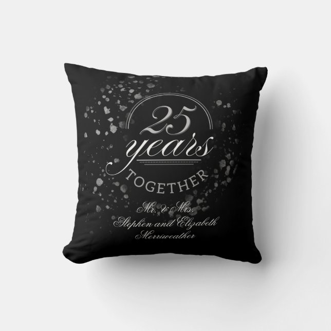 Coussin Cadeau de mariage pour les 25 ans de mariage ensem (Recto)