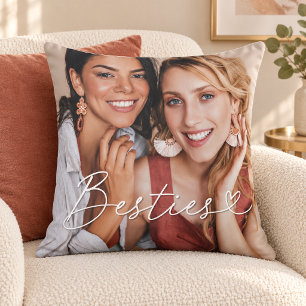 Coussin Cadeau de Meilleures Amies Photo Script Meilleure 