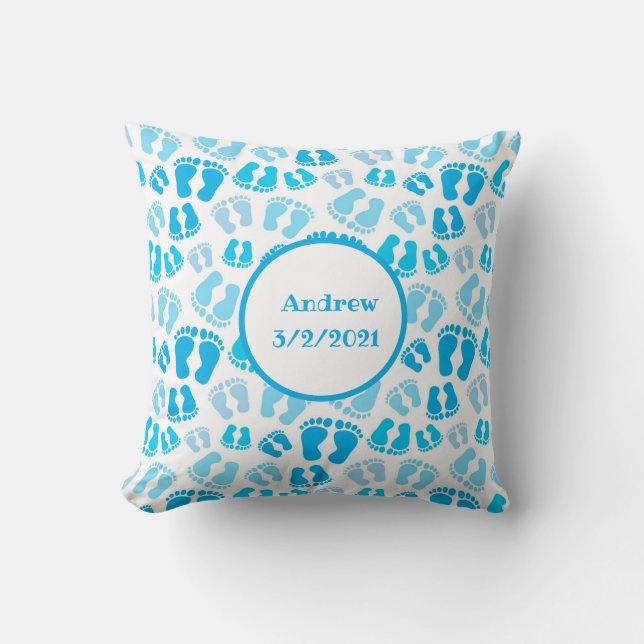 Coussin Cadeau de naissance pour bébé garçon Baby Shower B (Recto)