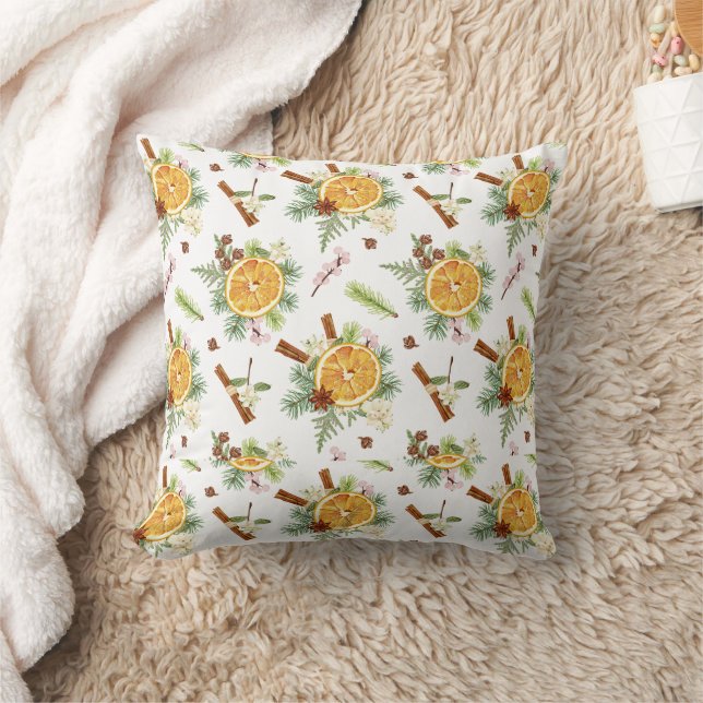 Coussin Cadeau de Noël Joyeux Orange Vert  (Couverture)