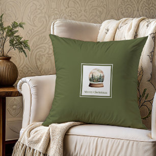 Coussin Cadeau de Noël nom de famille tons terreux chauds 
