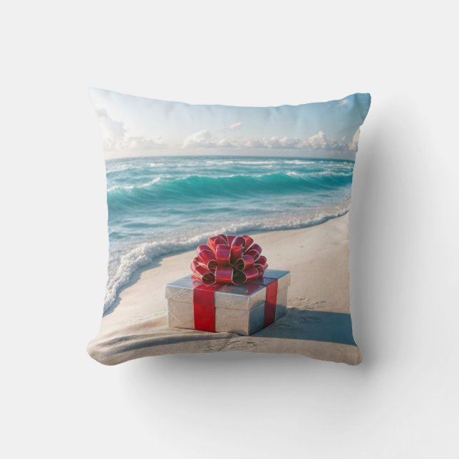Coussin Cadeau de Noël Ocean Seashore (Recto)
