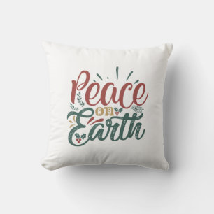 Coussin Cadeau de Noël Paix sur Terre