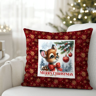 Coussin Cadeau de Noël pour enfants Cerf bébé charmant For