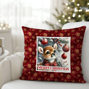 Coussin Cadeau de Noël pour enfants Cerf bébé confortable