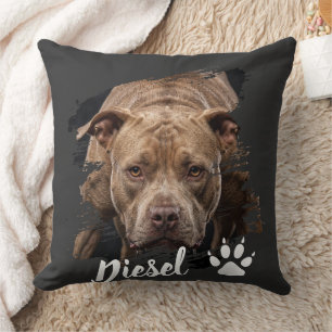 Coussin Cadeau de nom de chien photo personnalisé