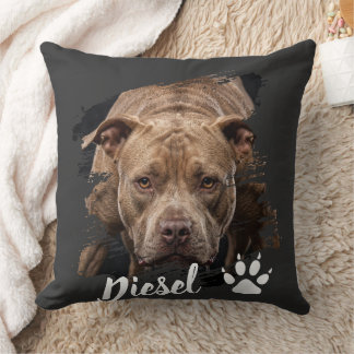 Coussin Cadeau de nom de chien photo personnalisé