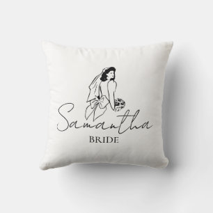 Coussin Cadeau de nom de mariée personnalisé
