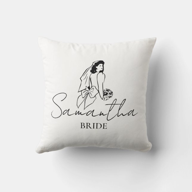 Coussin Cadeau de nom de mariée personnalisé (Verso)