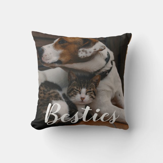 Coussin Cadeau de papa de chien maman de chat amis animaux (Recto)