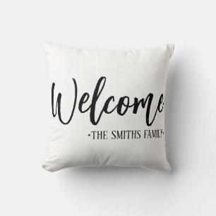 Coussin Cadeau de pendaison de crémaillère / Nom de famill