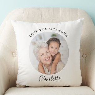 Coussin Cadeau de photo moderne pour grand-mère