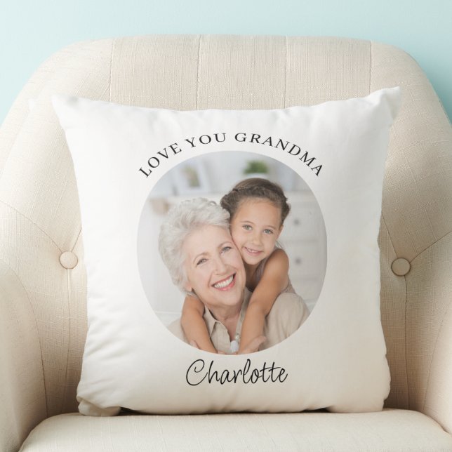 Coussin Cadeau de photo moderne pour grand-mère (Créateur téléchargé)