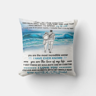Coussin Cadeau de plage pour ma femme, anniversaire de fem