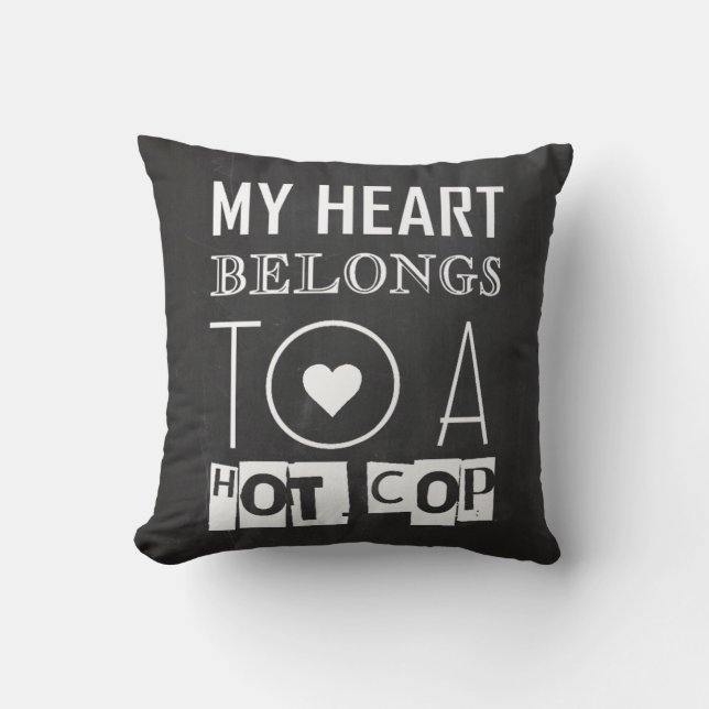 COUSSIN CADEAU DE POLICE COOL "HOT COP" TYPOGRAPHIE DE CAD (Recto)