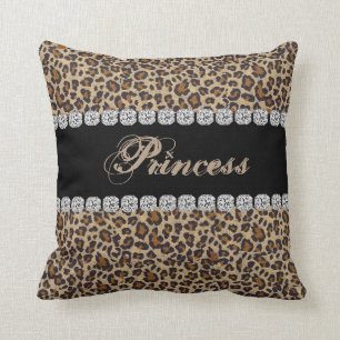 Coussin Cadeau de princesse Cheetah Bling Look Pillow