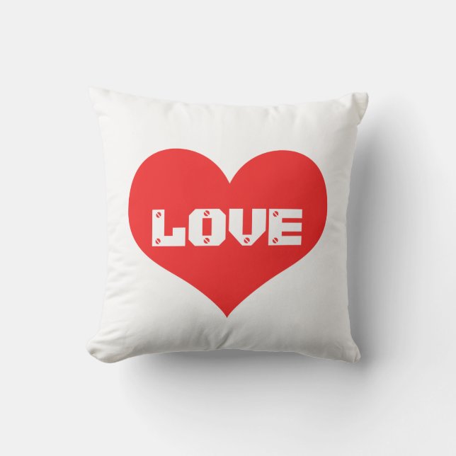 Coussin Cadeau de Saint-Valentin Cœur Mignon Amour Rouge B (Recto)