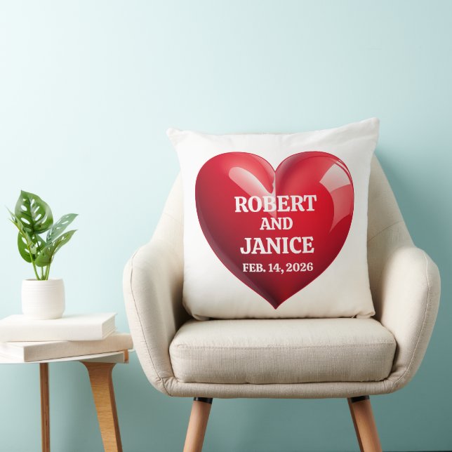 Coussin Cadeau de Saint-Valentin personnalisé cœur (Chaise)
