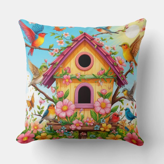 Coussin Cadeau de scène de jardin de maisonnette pour oise (Recto)