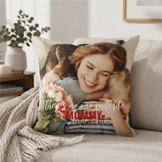 Coussin Cadeau de souvenir de photo personnalisé MAMAN jet