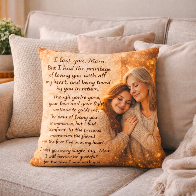 Coussin Cadeau de sympathie pour la perte de Maman, (Créateur téléchargé)