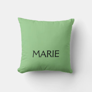 COUSSIN CADEAU DE TEXTE AJOUTEZ VOTRE NOM VERT MINIMAL SIM