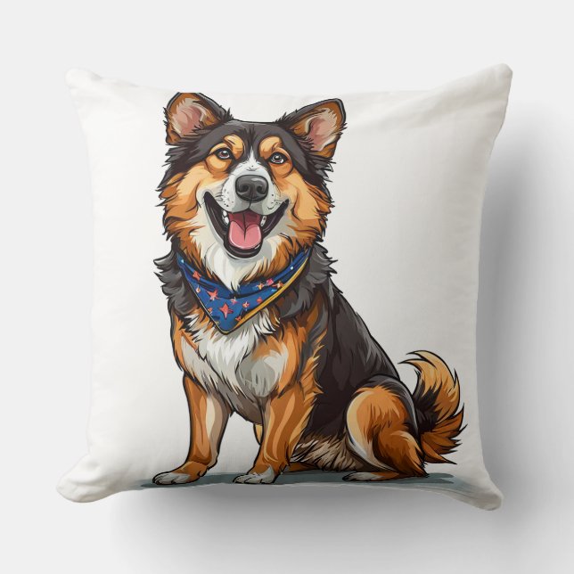 Coussin Cadeau déco pour amateur de chiens mignons et d'an (Recto)