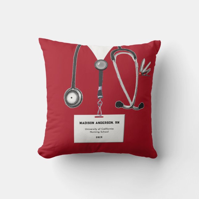 Coussin Cadeau d'études créatives en infirmière (Recto)